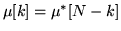 $ \mu[k] = \mu^*[N-k]$