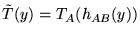 $ \tilde{T}(y) = T_A(h_{AB}(y))$