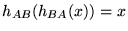 $ h_{AB}(h_{BA}(x)) = x$