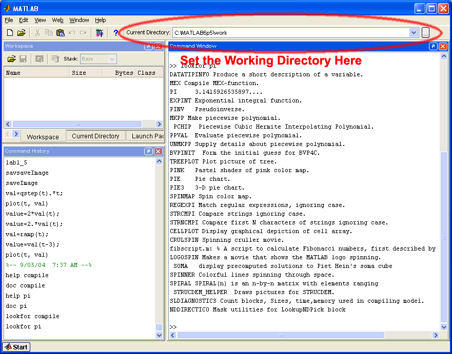 Define Working Directory In Matlab